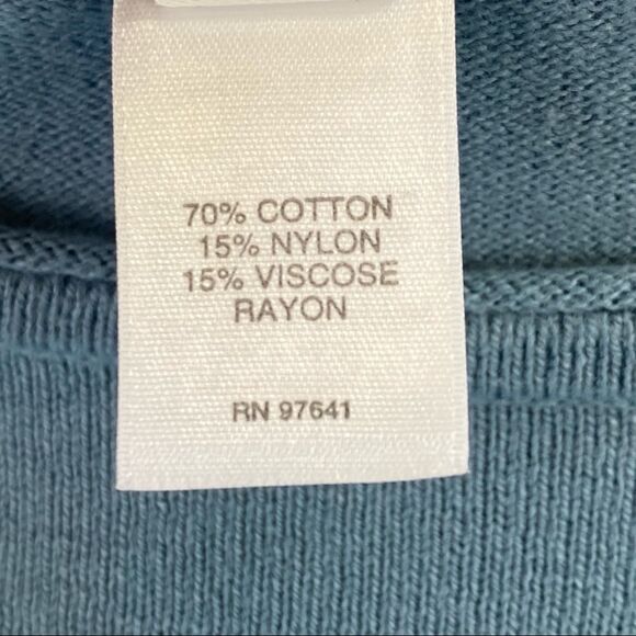 J.Jill French blue snap-side crewneck sweater size large - Picture 3 of 5
